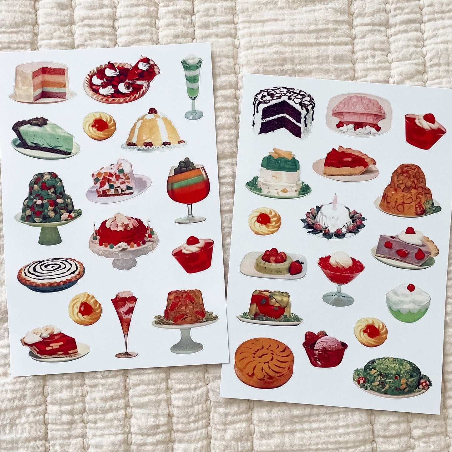 Vintage Desserts Sticker Sheets